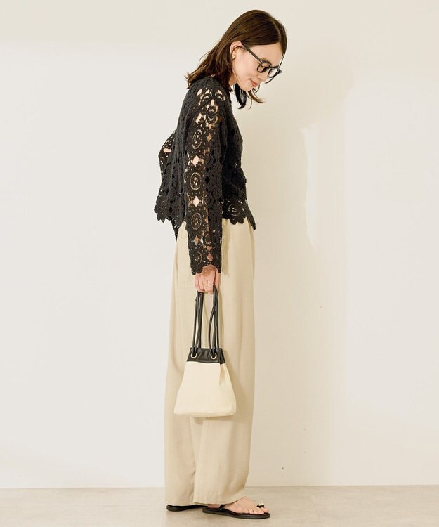 AMERICAN HOLIC トーションレースカーディガン Black