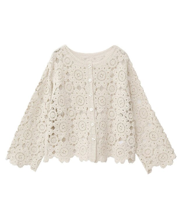 AMERICAN HOLIC トーションレースカーディガン Ivory