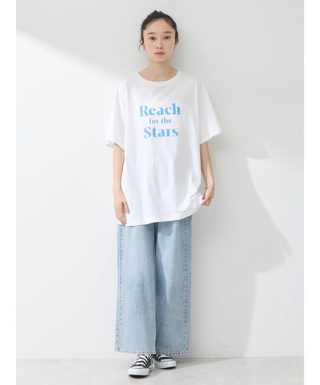 earth music&ecology アソートロゴプリントＴ Off White