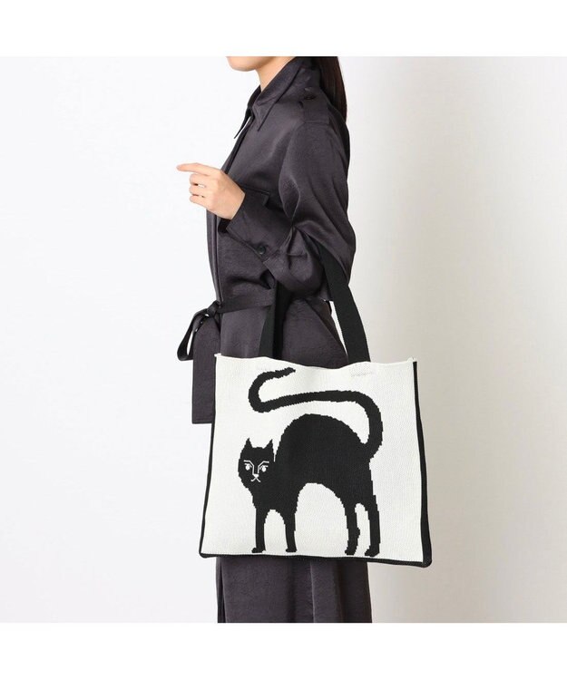 UNBILLION カシュカシュ cachecache / アニマルモチーフニットトート ブラックミックス