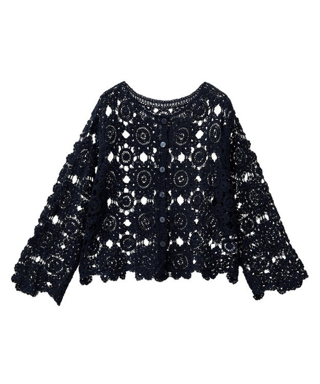 AMERICAN HOLIC トーションレースカーディガン Black