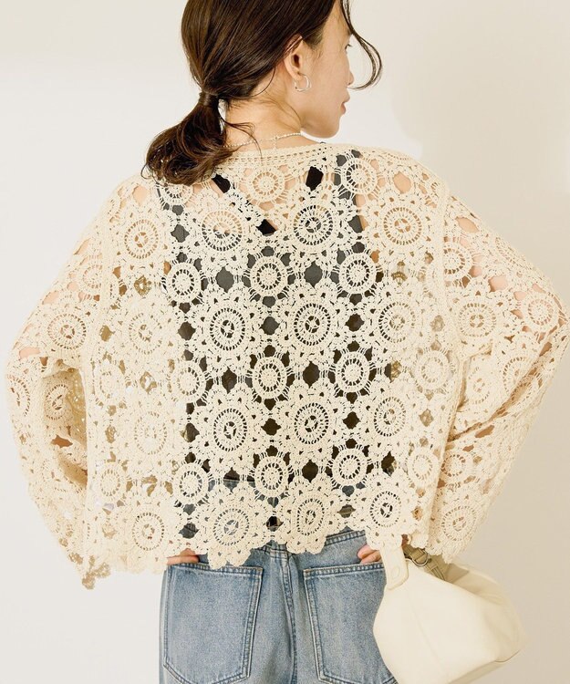 AMERICAN HOLIC トーションレースカーディガン Ivory