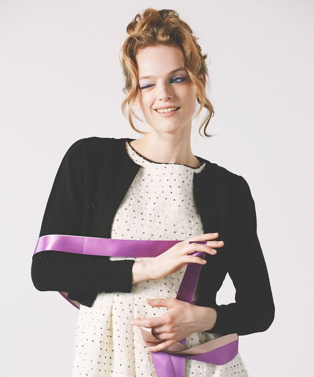 TOCCA CHIFFON TWEED ドレス アイボリー系