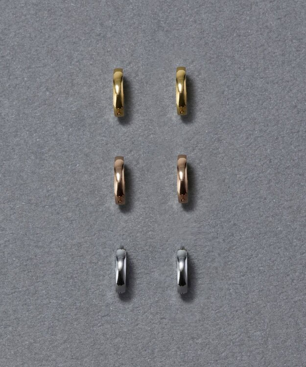 Phoebe 【金属アレルギー対応】ワンタッチメタルフープミニピアス　ローズゴールド/サージカルステンレス ローズゴールド