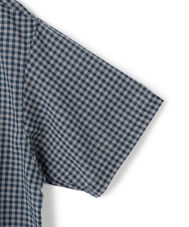 UNFILO MENS イージーケア エアリーシアーシャツ 半袖 ネイビーチェック