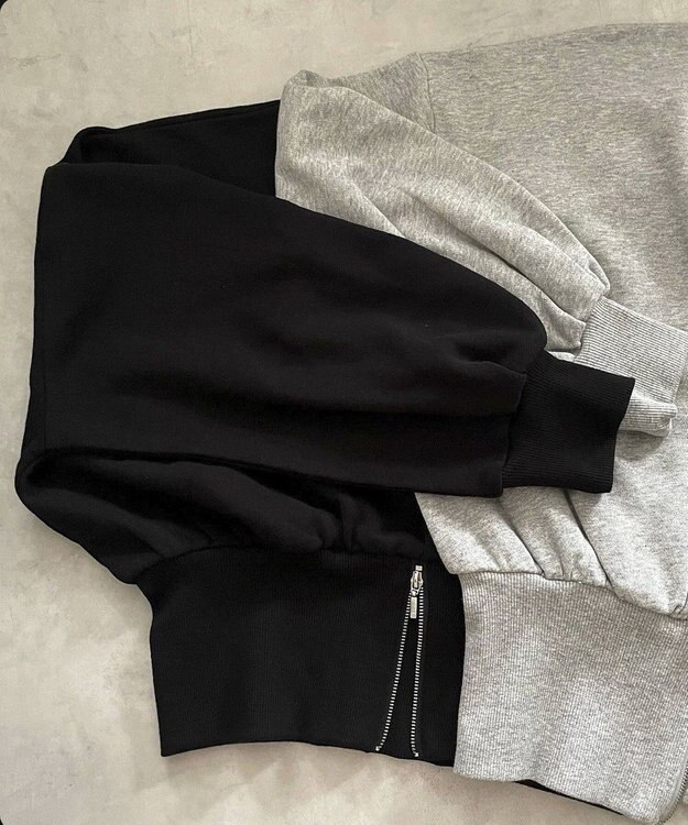 Green Parks バックＺＩＰスウェット Black