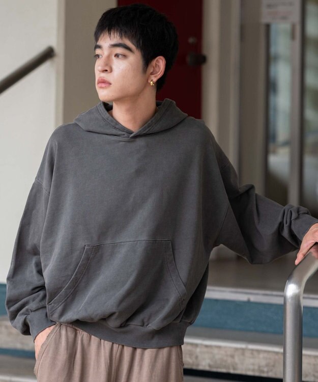 WEGO 【ユニセックス着用ITEM】バルーンクロップドプルパーカー ブラックその他