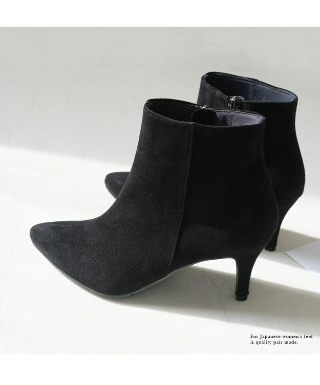 Pointer 日本製 本革ポインテッドトゥブーツ ブラック(スエード)