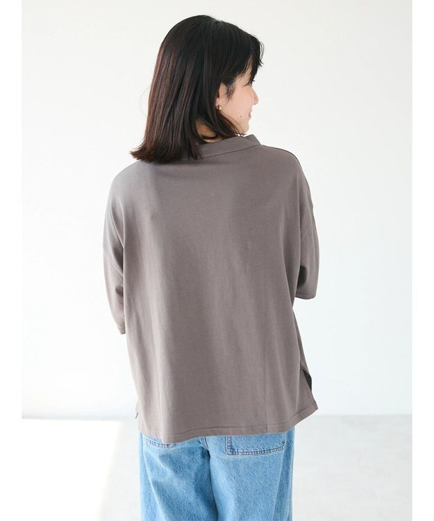 CRAFT STANDARD BOUTIQUE シルケット天竺　ロゴＰＴボトルネックＰＯ　５／Ｓ Charcoal Gray