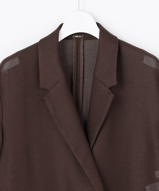 ANY SIS ツイーディカラミ ジャケット ブラウン