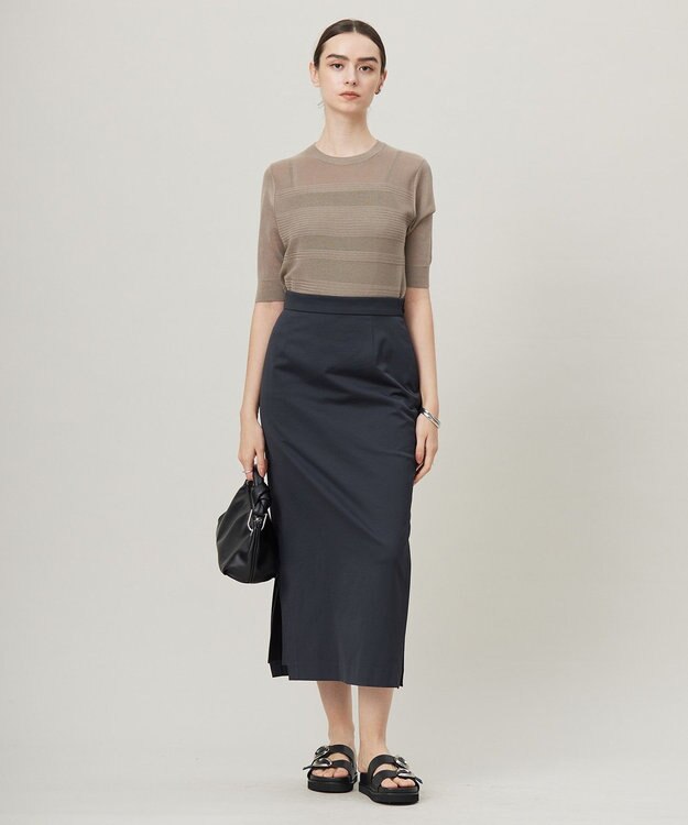 ICB 【洗える】 レースパターン ニット クリームブラウン系