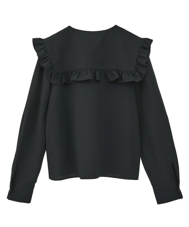 earth music&ecology フリルセーラーカラーブラウス Black