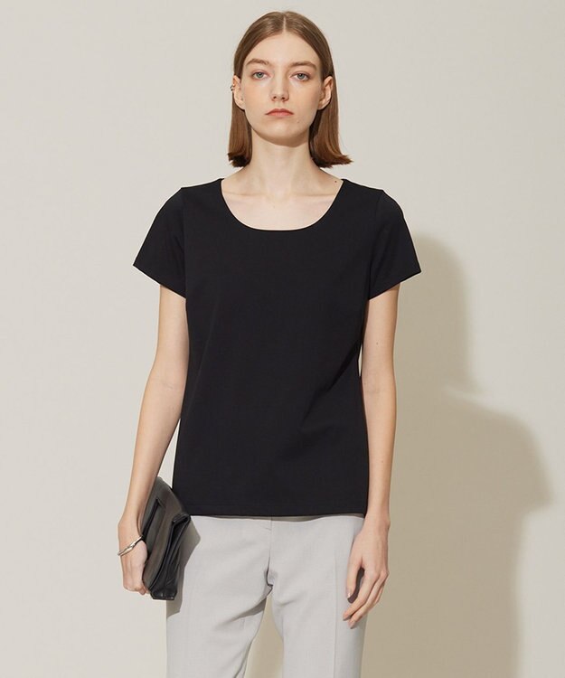 ICB 【接触冷感・UVケア・防シワ・洗える】スーペリアジャージー 半袖プルオーバー ブラック系