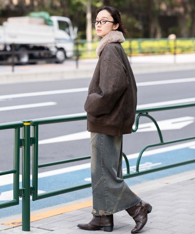 WEGO 【ユニセックス着用ITEM/MLサイズ展開】PU2WAYフライトブルゾン ブラウンその他