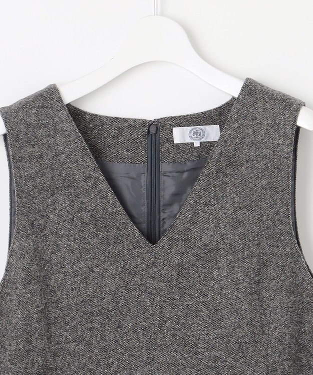 J.PRESS LADIES S シルクネップ ツイード ジャンパースカート ライトグレー系