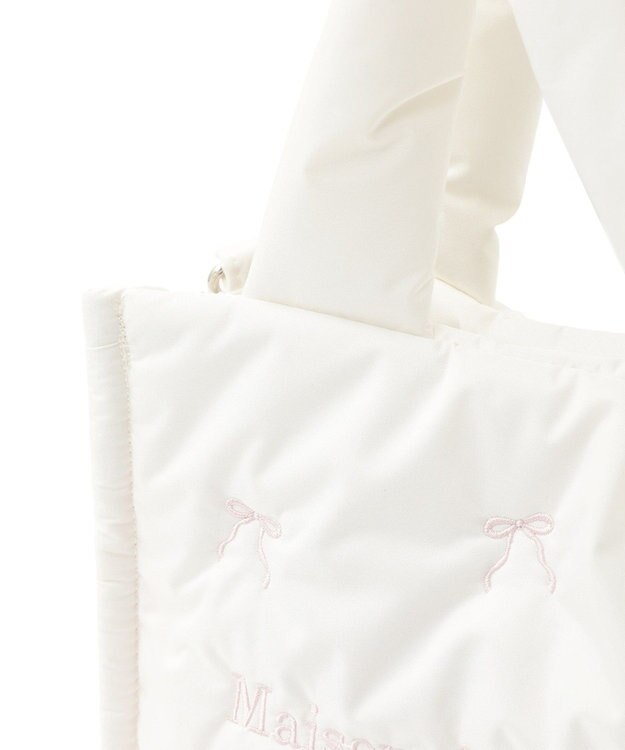 Maison de FLEUR リボン刺繍パファー2Wayトートバッグ Ivory