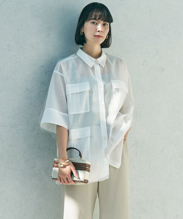 UNFILO シアー サファリシャツ オフ