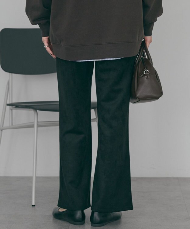 AMERICAN HOLIC ヌバック調ベイカーフレアパンツ Black