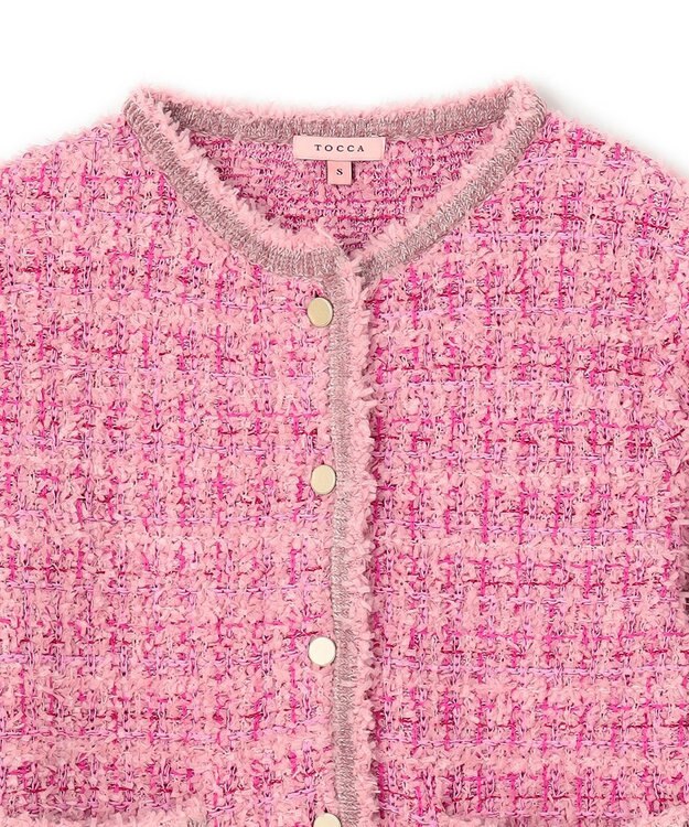 TOCCA 【洗える】THOUSAND WAVE ニットジャケット ピンク系
