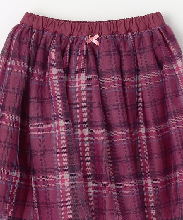 ANY KIDS チュール スカッツ ピンク×チェック