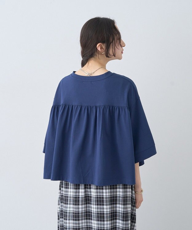 earth music&ecology 【接触冷感】バックギャザーＴｅｅ Navy