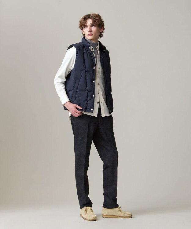 J.PRESS MEN ナイロンワッシャータフタ ダウンベスト ネイビー系