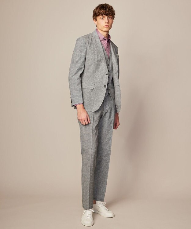 JOSEPH ABBOUD 【ストレッチ・洗える・軽量・防しわ・速乾・エコ撥水】ライトウェーブ ジャケット ライトグレー系