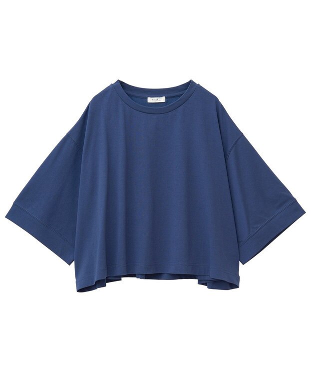 earth music&ecology 【接触冷感】バックギャザーＴｅｅ Navy