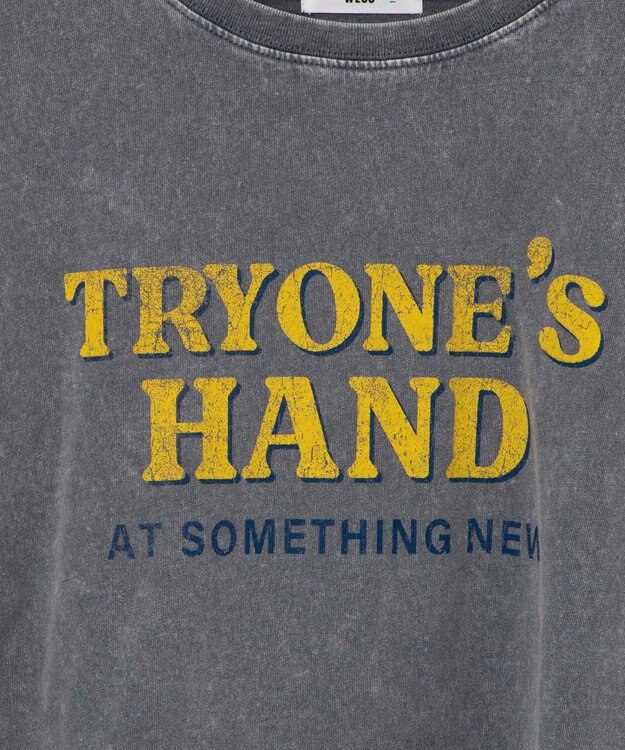 WEGO ヴィンテージウォッシュドロストデザインT グレーその他