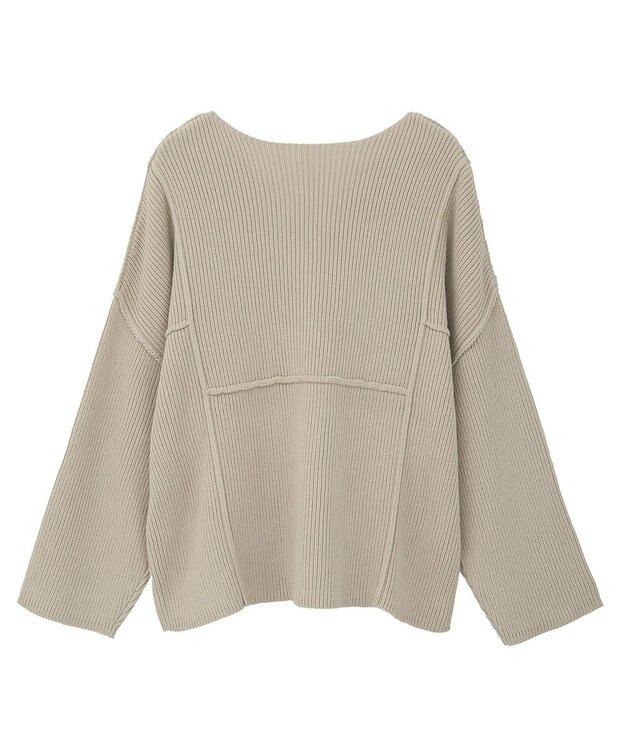 Green Parks リブ切替Ｖネックニットプルオーバー Light Beige