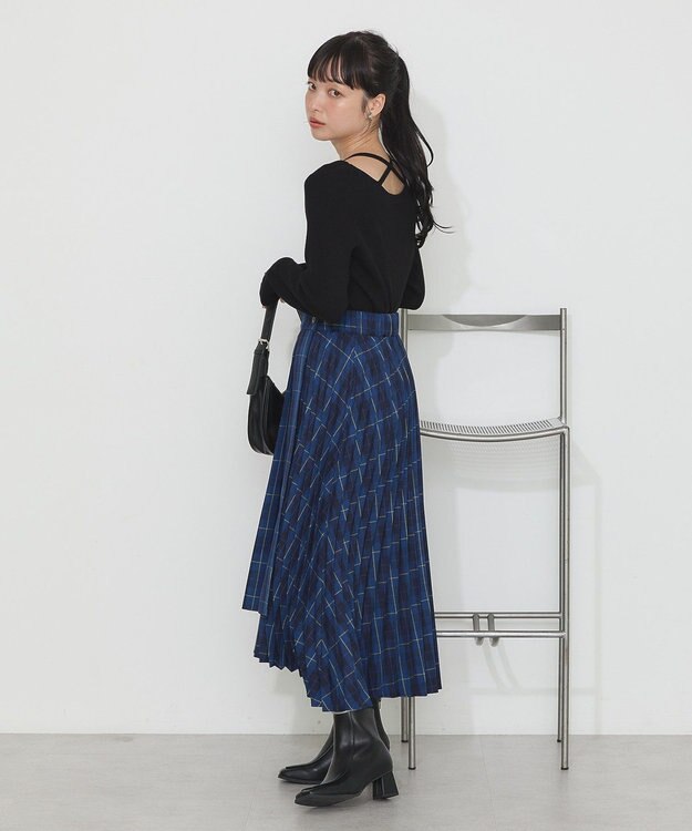 earth music&ecology ミックスプリーツスカート（Ｃｈｅｃｋ） Check