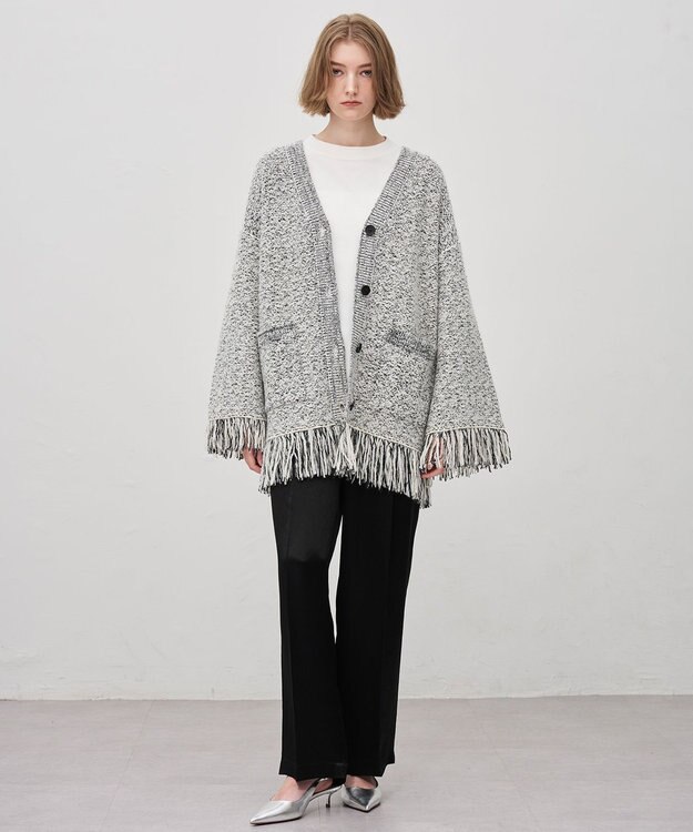 uncrave ツイードニット ジャケット オフ×ブラック