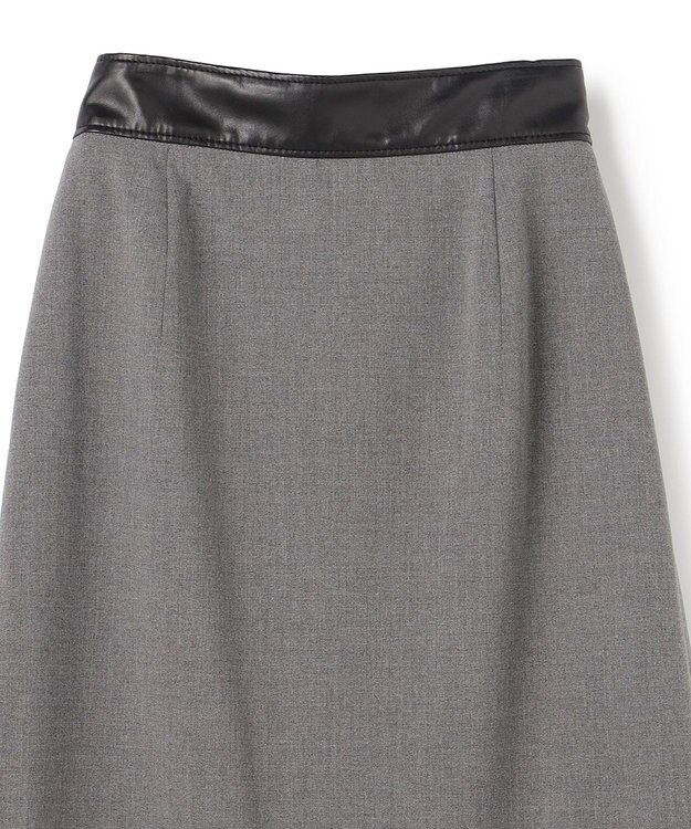 BEIGE， ZEPHYR / レザー切り替え ラップスカート Top Gray