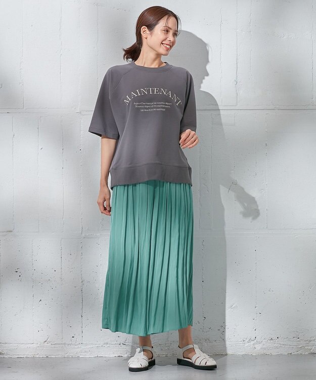 ANY 【UVケア/洗濯機可】ロゴスウェットプルオーバー チャコール