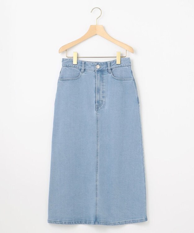 組曲 ミッドデニムタイト スカート ブリーチインディゴ系