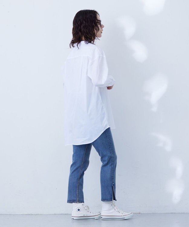 J.PRESS YORK STREET 【WOMEN】クレリックバンドドレス シャツ ホワイト系