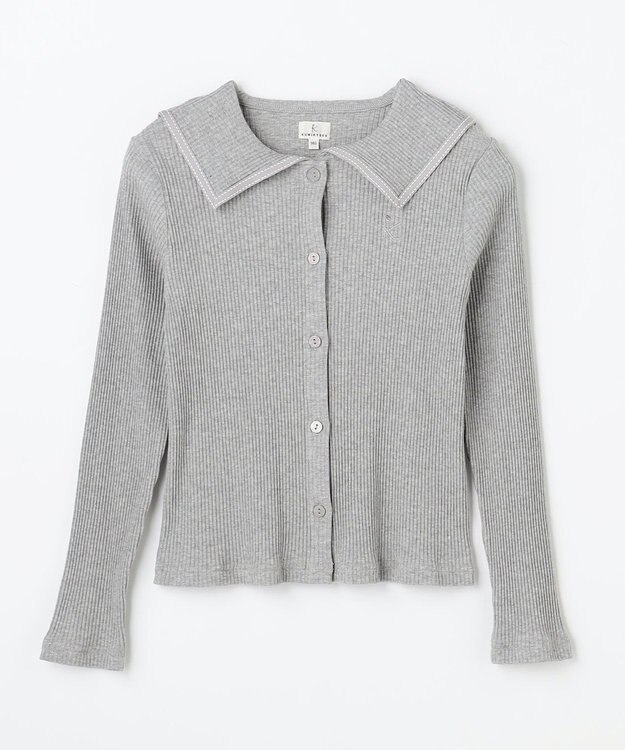 組曲 KIDS 【110-140㎝】 セーラーカラー リブトップス グレー