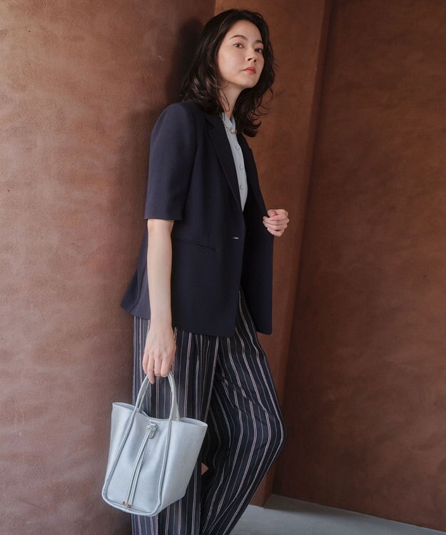 BEIGE， 【セットアップ対応】CINDY / ハーフスリーブジャケット Navy