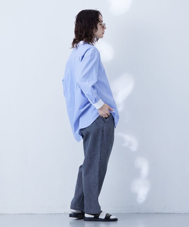 J.PRESS YORK STREET 【WOMEN】クレリックバンドドレス シャツ ブルー系1