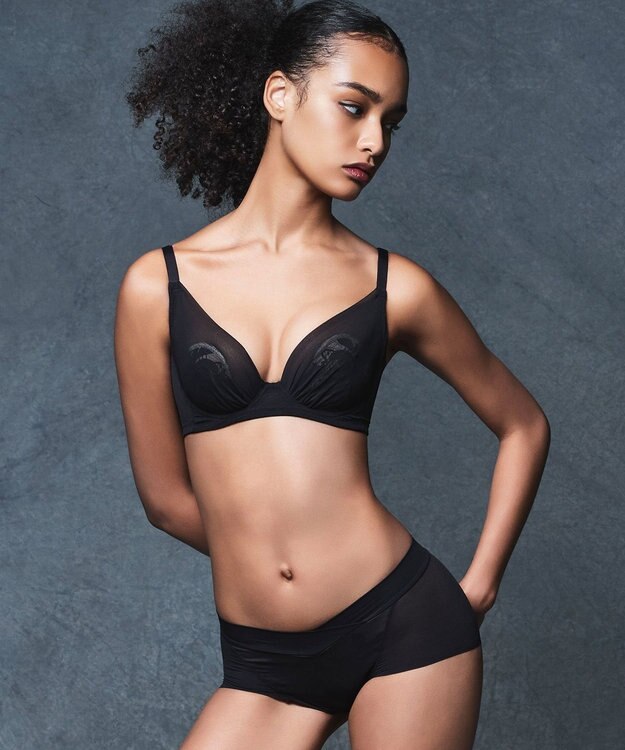 BRADELIS New York 【BRADELIS FIT】Sheer Skin Bra 補正下着 補整 ブラジャー 響きにくいモールドカップ ブラック