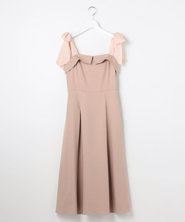 Feroux シアーリボンショルダー ジャンパースカート ピンク系