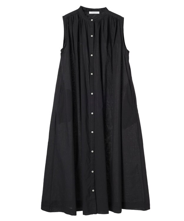 Green Parks インド綿 ノースリーブワンピース Black