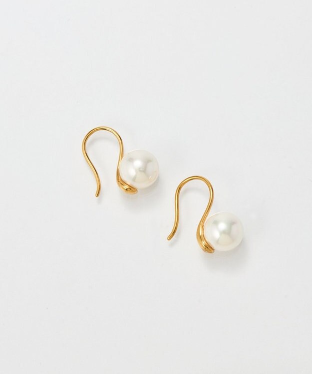 Phoebe 【金属アレルギー対応】デイリーパールフックピアス/サージカルステンレス ホワイト