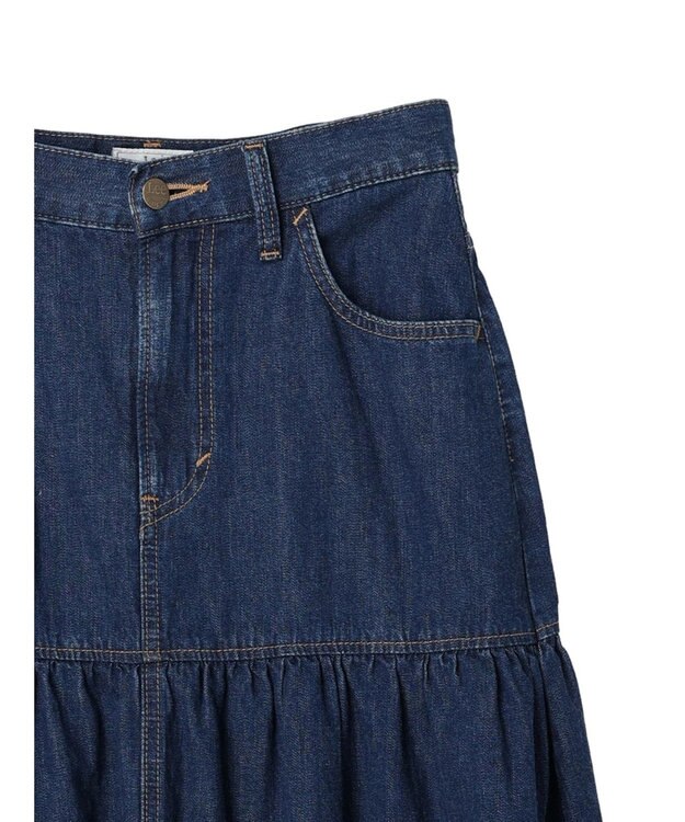 earth music&ecology Ｌｅｅ×ｅ．ｍ．ａ．ｅ．デニムフリルスカート Medium Indigo