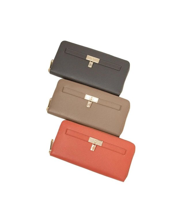 CLATHAS イヴェット ラウンド長財布 オレンジ