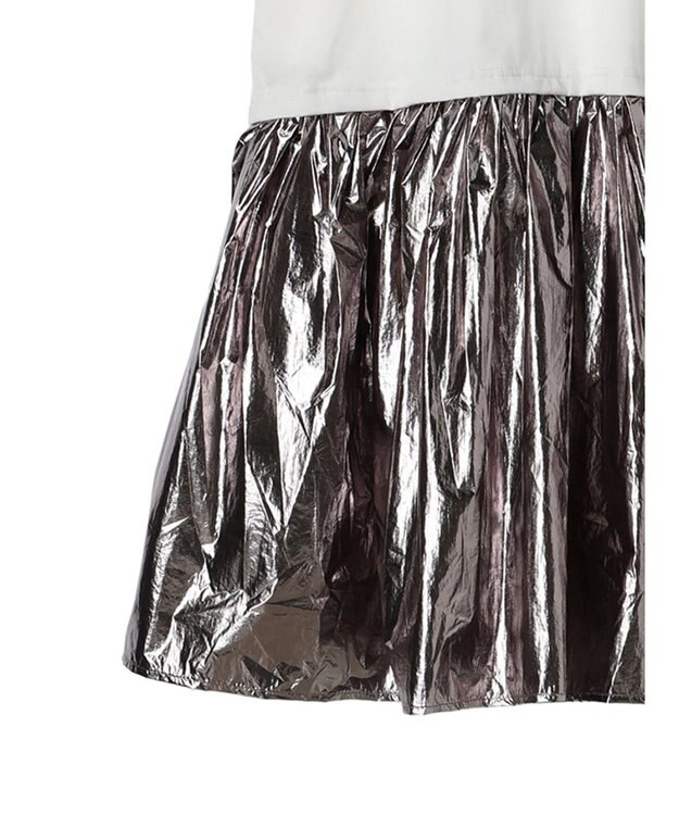 Green Parks ・ＥＬＥＮＣＡＲＥ　ＤＵＥ　メタリック切替ＴＥＥワンピ Off White