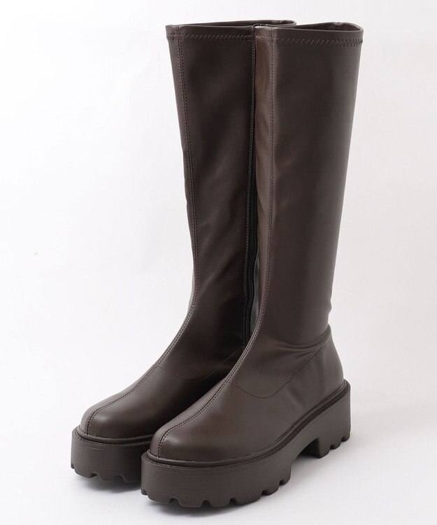 WEGO プレーンロングブーツ ブラウン