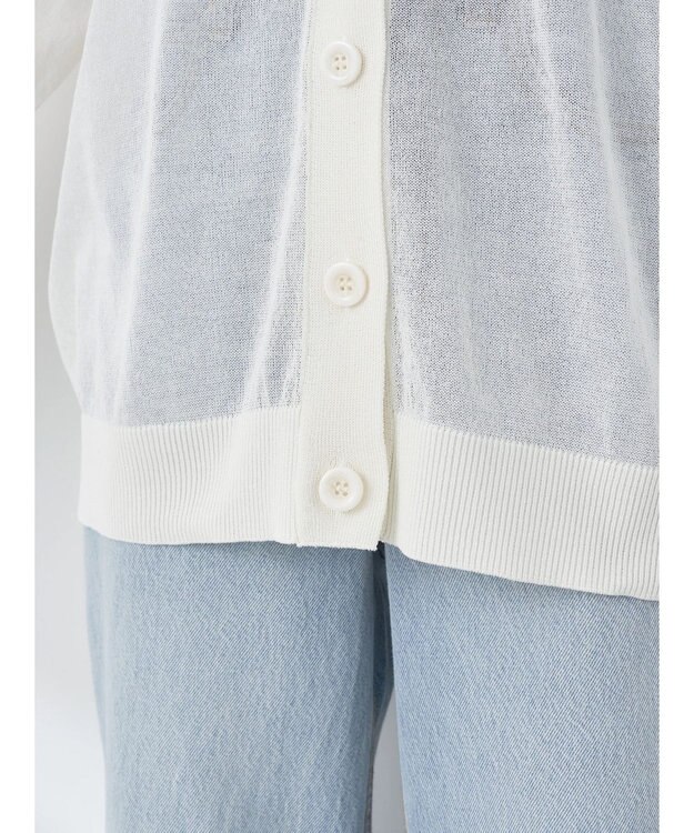 earth music&ecology シアーニットカーディガン White