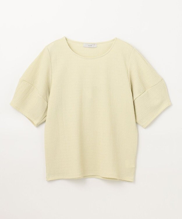 ANY L シャーリングランタンスリーブトップス アップルグリーン