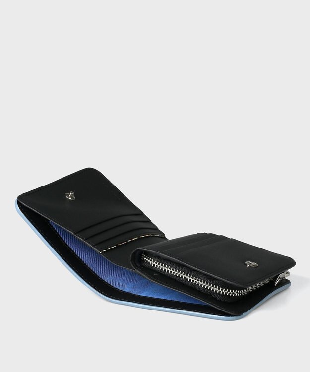 Paul Smith ストライプコーナー 2つ折り財布 ブラック